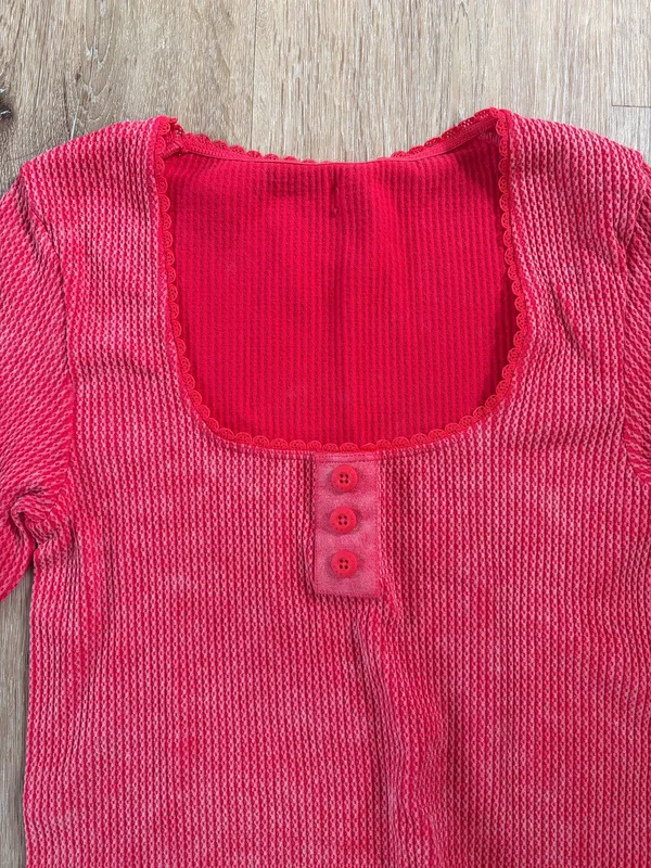 Fabletics Red Ribbed Matching Yoga Set - Image 5
