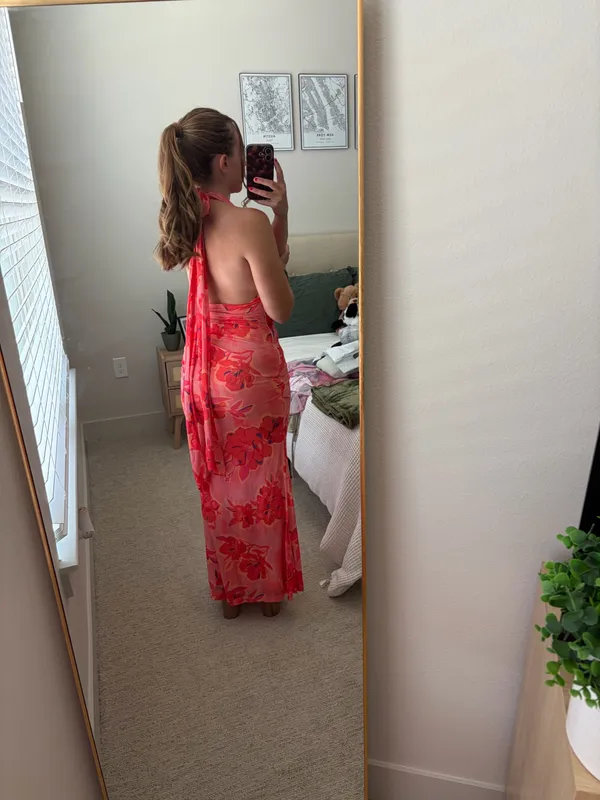 American Threads Havana Floral Halter Maxi Dress - Image 4