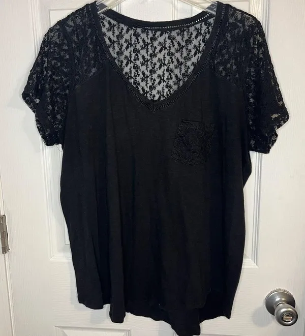 Torrid Lace Shoulder Shirt - Image 3