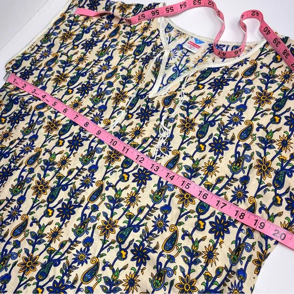 Imperfect 100% cotton made in Egypt tunic dress‎ size medium lightweight summer - Image 7