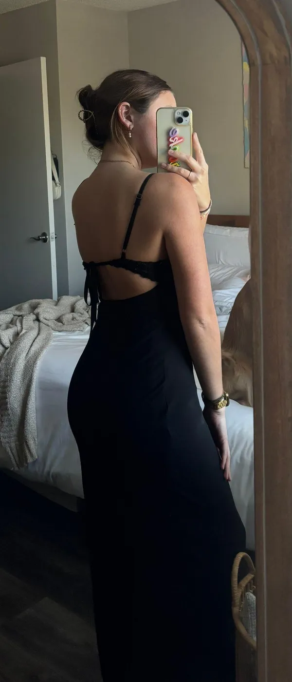Target Mixed Material Black Maxi Dress - Image 2