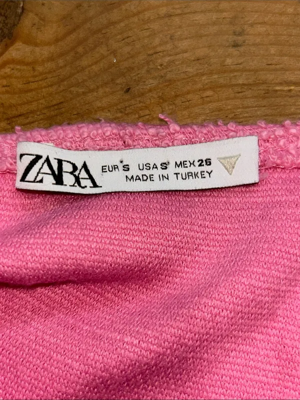 ZARA Women’s Pink Textured Corset Bustier Crop Top Size Small S - Image 4
