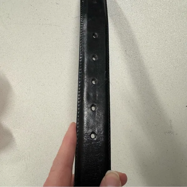 Brighton Vintage Black Leather & Silver Tone Belt Womens S Boho Chunky Western - Image 3