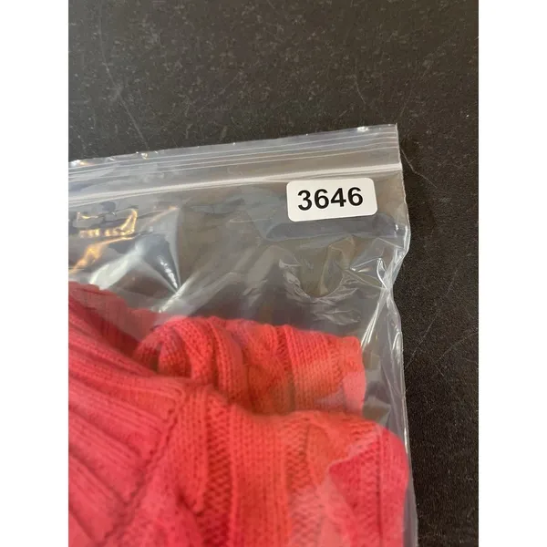 Lauren Ralph Lauren XL Dark Coral Cable Knit Full Zip Sweater Cotton Preppy Logo - Image 11