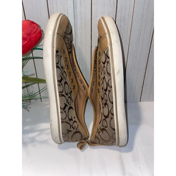GUESS Brown/Tan Trainers Size 6 - Image 6