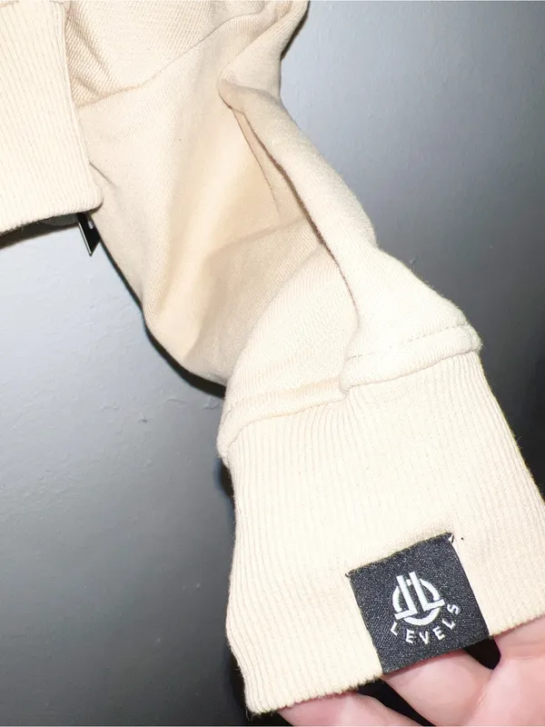 LVLS Levels Embossed Cropped Hoodie in Nude - Image 4