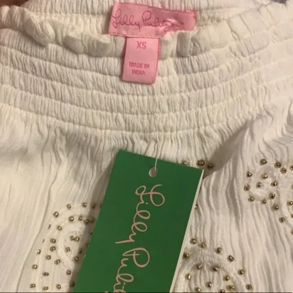 NWT Lilly Pulitzer Nita beaded top resort white‎ - Image 4