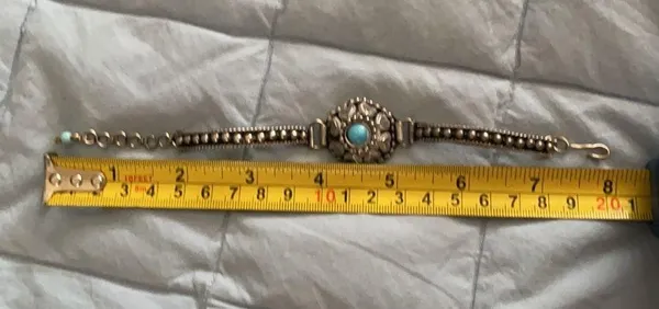 Silver and turquoise bracelet - Image 4