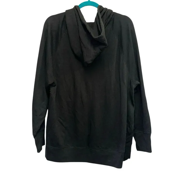 Gap Black Zip Side Hoodie Tunic‎ Medium Longline Sweatshirt Zip Hem - Image 2