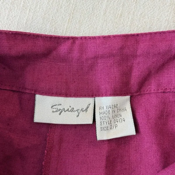 Spiegel Costal Linen Pants 2P Magenta Purple Wide Leg Drawstring Trousers - Image 11