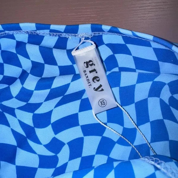 Grey Bandit Blue Checkered Bikini Bottoms - Image 3