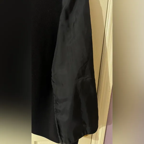 Pendleton Black Leather Jacket with Knit Sleeves - Image 3
