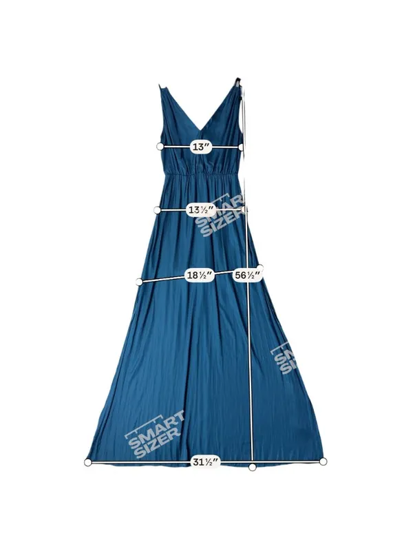 H&M dark teal satin maxi dress minimalist slip with slit and open back vibe 2 - Image 8