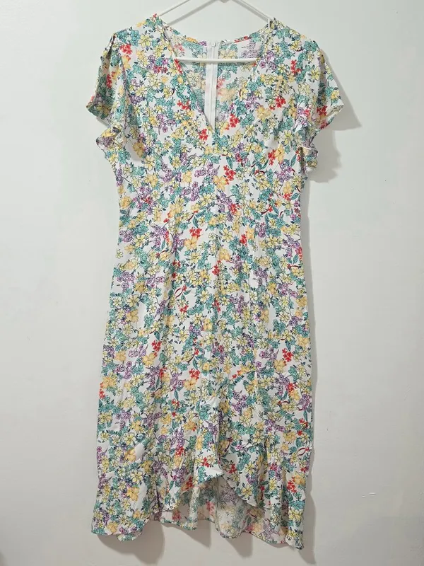 beachsissi Floral Mini Dress - White/Multicolor floral - Size XL - Image 2