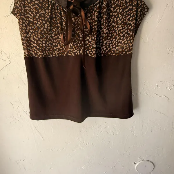 Annah‎ Stretton Vintage Y2k Small Sleeveless Bow Circle Print Babydoll Top - Image 3