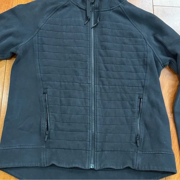 lululemon Fleece Be True Moto‎ Full Zip Heavyweight Cotton Fleece Hooded size 10 - Image 2