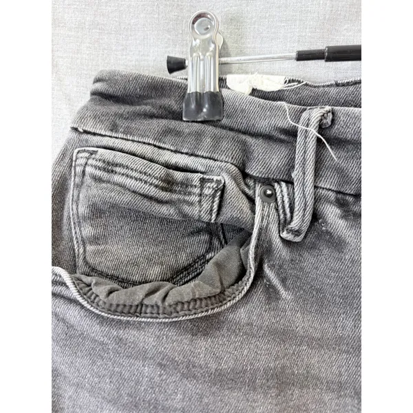 Good American Gray Straight Leg‎ Jeans Washed Black Denim Size 14/32 - Image 9