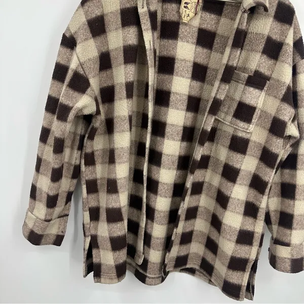 Vintage Y2K Plaid Flannel Shacket Size Large Western Boho Early 2000s - Image 5