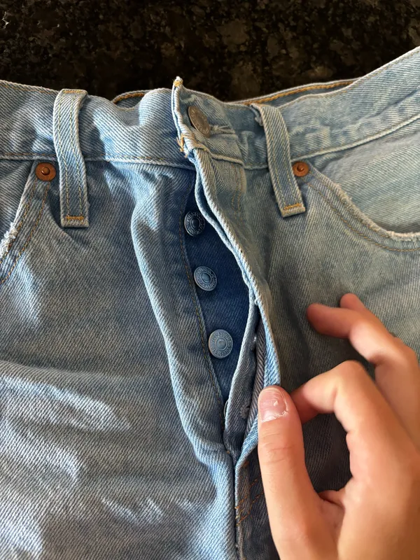 Levi’s 501 High-Rise Denim Shorts Distressed - Image 3