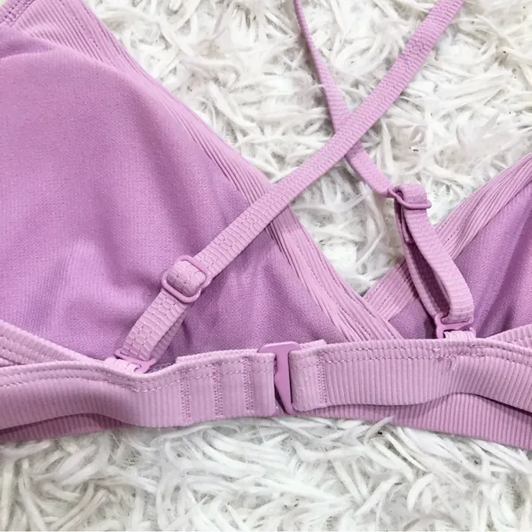 Prana‎ Speckle Rib Knit Bikini Top Violet Mist Purple Size XS - Image 5