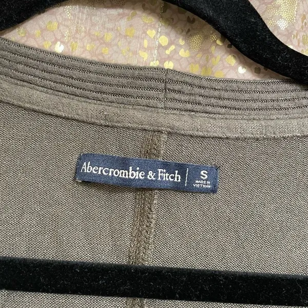 Abercrombie & Fitch Olive Green‎ Soft Long Sleeve Cardigan Sweater, Small - Image 3