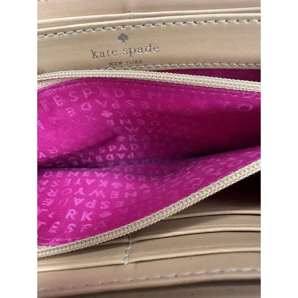 Kate Spade Wallet Womens One Size Red Leather Zip Around Credit Card Logo Clutch - Image 8