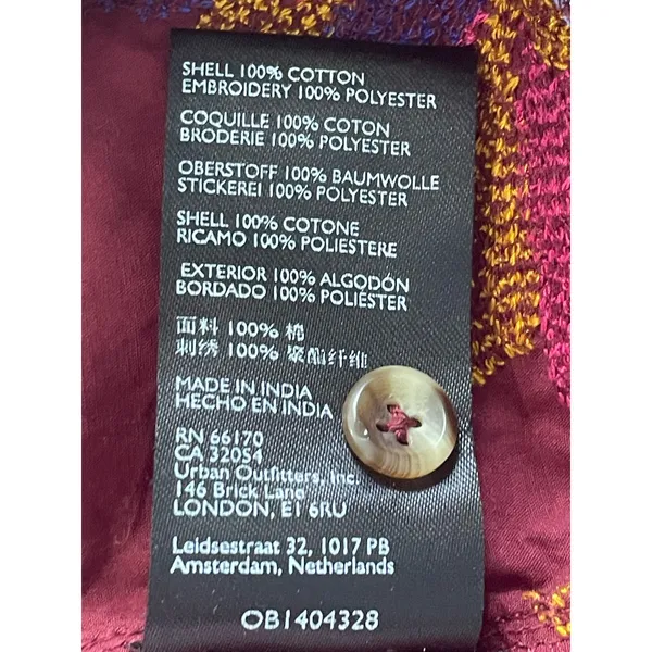 Maeve Anthropologie Burgundy Embroidered Button Down Shirt Size 2 - Image 10