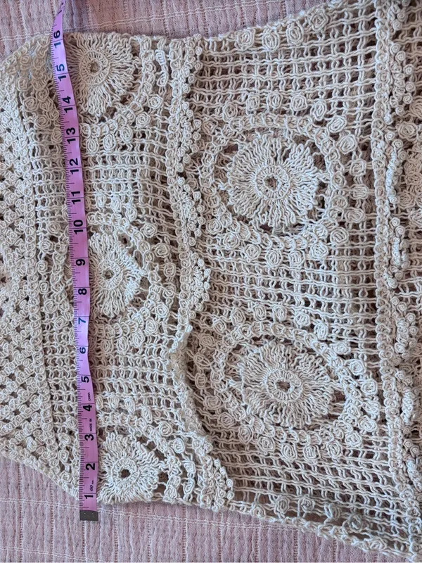 En Creme Crochet Spaghetti Strap Dress in Ivory‎ size Medium - Image 4