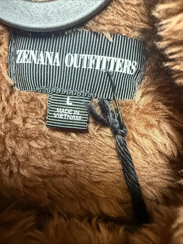 Zenana Brown Oversized Quarter Zip Sherpa Pullover Size L - Image 4