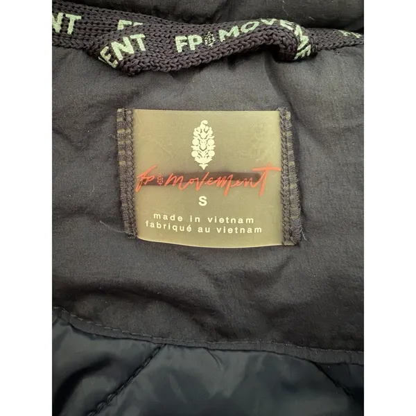Free People Movement‎ Off The Bleachers Coaches Jacket Navy Blue Women's Small - Image 11