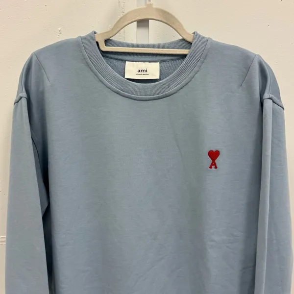 AMI ALEXANDRE MATTIUSSI Blue‎ Ami De Cœur Sweatshirt In 459 Light Blue Medium - Image 4