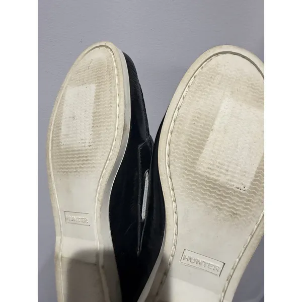 Hunter Willemberg Leather Boat Deck Shoes Flats Loafers White Black‎ 8.5 F - Image 5
