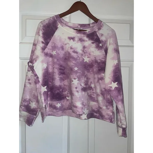 WILDFOX Tie Dye Star Sweatshirt PURPLE CELESTIAL - Image 4