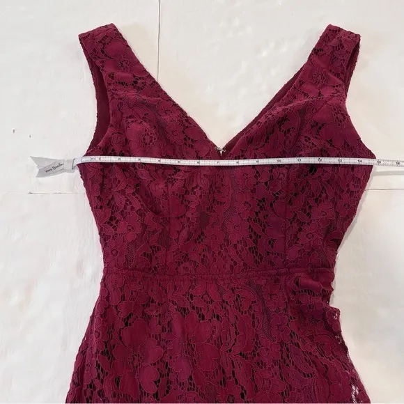 NWT Lulus Nevaeh Burgundy Lace Cutout Sleeveless Mini Dress SMALL‎ - Image 8