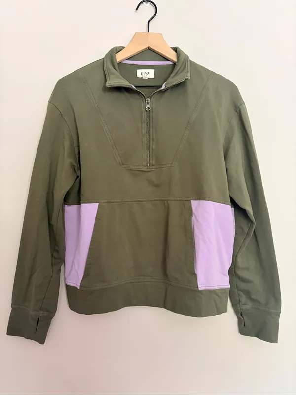Pact Perfectly Lightweight Quarter Zip Grape Leaf/Orchid Medium - Image 2