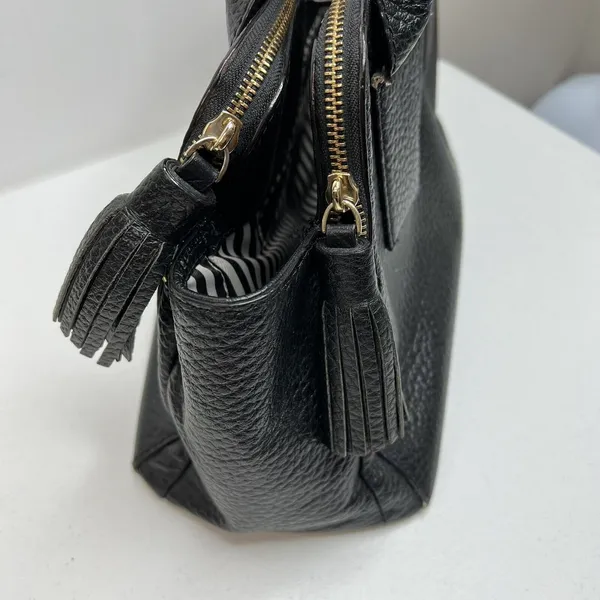Kate Spade Lydia Southport Ave Shoulder Bag Large New York Black Pebbled Leather - Image 5