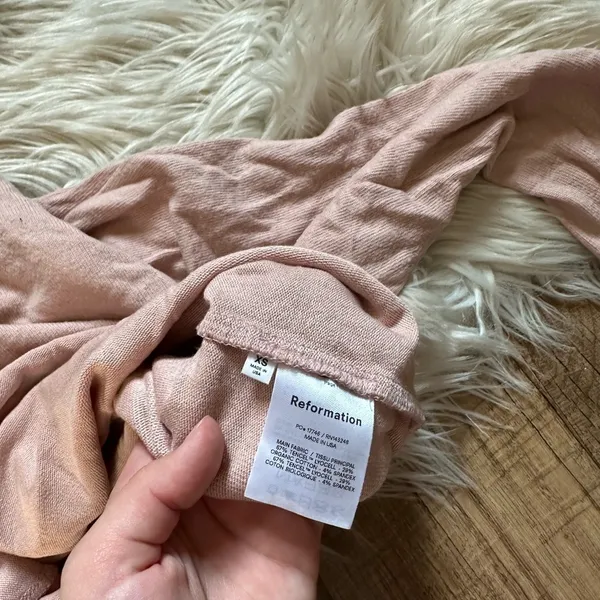 REFORMATION Cydney Mock Neck Top In Light Pink - Image 6