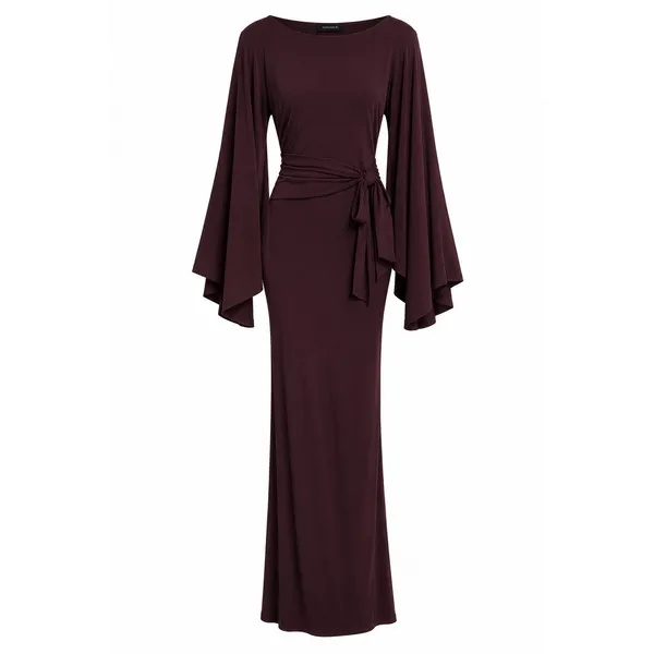 NWT ASOS DESIGN Plum Batwing Cinched Waist Maxi Dress US 8-10 - Image 4