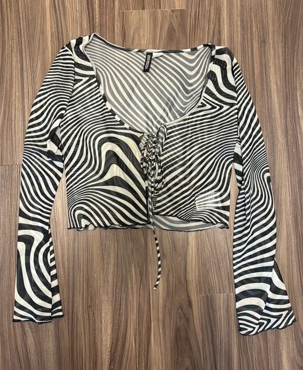 Divided Zebra Print tie top - Image 2