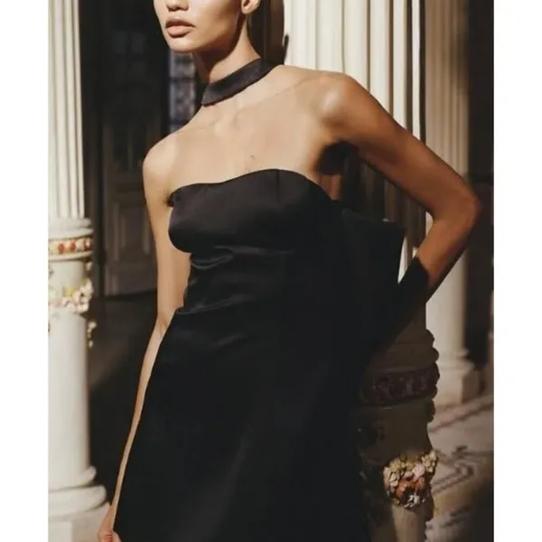 NWT Zara Big Bow Voluminous Satin Dress Sz. M - Image 4