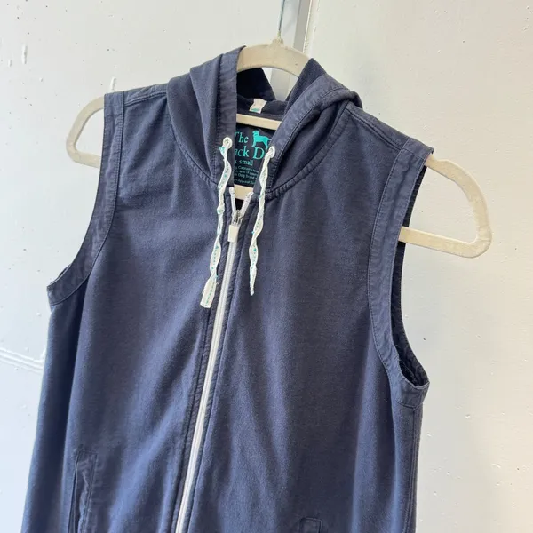 The Black Dog Womens Sleeveless Full Zip Hoodie Vest Cotton Gray XS Contemporary - Image 3
