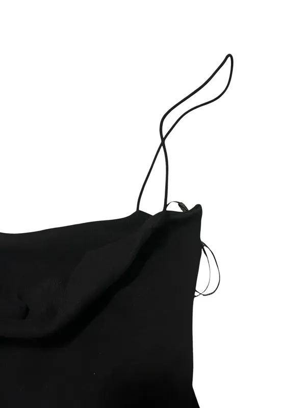 Zara Black Spaghetti Strap Bubble Hem Mini Dress - Image 2