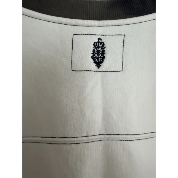 Free People FP Movement All Star Patch Pullover White Patch Combo Women's Large - Image 11