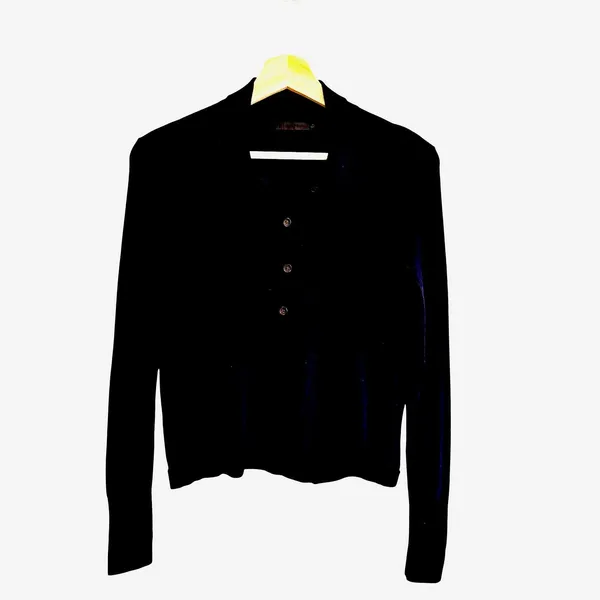 Jenni Kayne Grayson Merino Wool Polo Sweater Sz XS Black Quiet Luxury Minimalist - Image 2