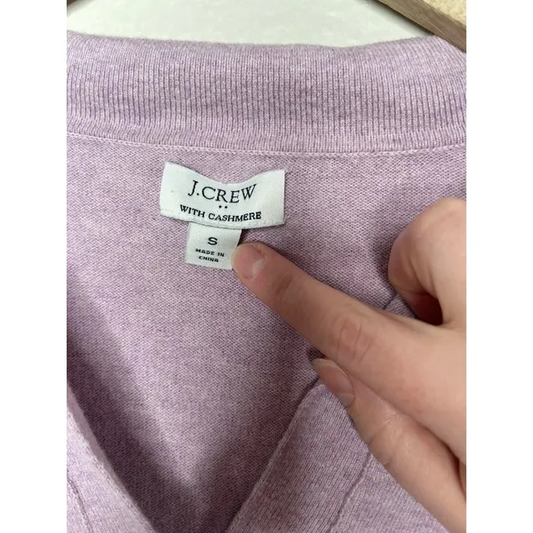 J.Crew Womens Purple Polo Sweater With Cashmere Size S - Image 4