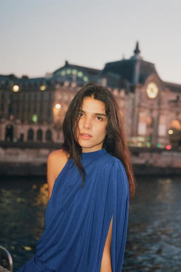 Zara One-Shoulder Draped Maxi Dress in Cobalt Blue Party Evening Wedding - Image 6