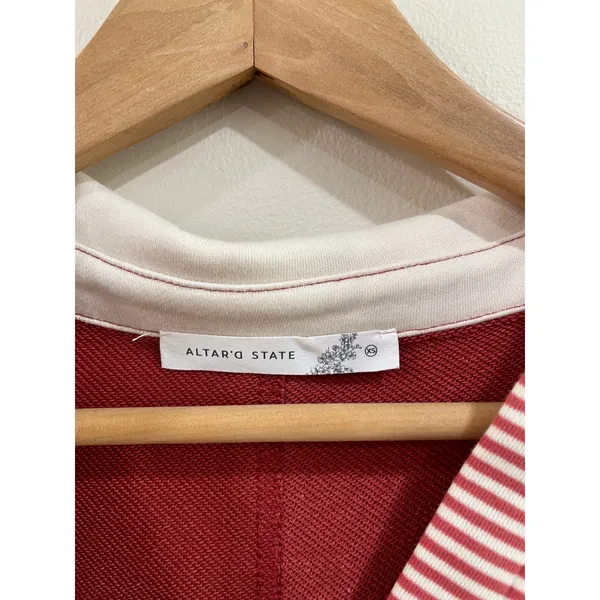 Altar'd State Colorblock Rugby Stripe‎ Oversized Pullover Top Size XS - Image 7