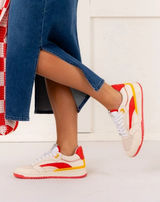 Oncept Preston Retro Leather Sneaker White Red Yellow Sz 7 NWT‎ Photo 0