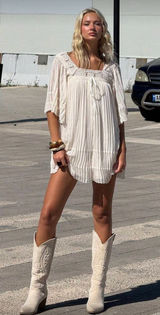 Boho mini dress White Size XXS Photo 0