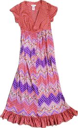 Vintage 70s Saramal Lingerie Wrap‎ Nylon Dress Bohemian Retro Disco Maxi Small Photo 0